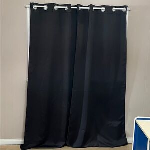 Black Extra Long Blackout Grommet Curtains